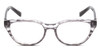 Front View of Jones New York J760 Designer Progressive Lens Prescription Rx Eyeglasses in Grey Marble Horn Unisex Cateye Full Rim Acetate 53 mm
