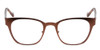 Front View of Lucky Brand D106 Designer Progressive Lens Prescription Rx Eyeglasses in Brown Satin Tortoise Havana Brown Gold Ladies Classic Full Rim Metal 49 mm
