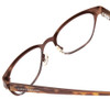 Close Up View of Lucky Brand D106 Designer Progressive Lens Prescription Rx Eyeglasses in Brown Satin Tortoise Havana Brown Gold Ladies Classic Full Rim Metal 49 mm