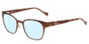 Profile View of Lucky Brand D106 Designer Blue Light Blocking Eyeglasses in Brown Satin Tortoise Havana Brown Gold Ladies Classic Full Rim Metal 49 mm