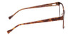 Side View of Lucky Brand D106 Designer Blue Light Blocking Eyeglasses in Brown Satin Tortoise Havana Brown Gold Ladies Classic Full Rim Metal 49 mm