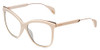 Profile View of Police SPL621 Affair-2 Designer Blue Light Blocking Eyeglasses in Ivory White Unisex Cateye Full Rim Acetate 56 mm