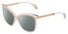 Profile View of Police SPL621 Affair-2 Designer Polarized Reading Sunglasses with Custom Cut Powered Smoke Grey Lenses in Ivory White Unisex Cateye Full Rim Acetate 56 mm
