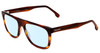 Profile View of Carrera Browline Designer Progressive Lens Blue Light Blocking Eyeglasses in Red Horn Marble Brown Yellow Unisex Classic Full Rim Acetate 56 mm