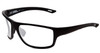 Profile View of Under Armour Battle Designer Reading Eye Glasses in Matte Black Mens Wrap Full Rim Acetate 65 mm
