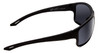 Side View of Under Armour Battle Mens Wrap Full Rim Designer Sunglasses Matte Black/Gray 65mm