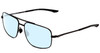 Profile View of Under Armour Impulse Designer Blue Light Blocking Eyeglasses in Matte Black Unisex Square Full Rim Metal 59 mm