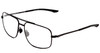 Profile View of Under Armour Impulse Designer Blue Light Blocking Eyeglasses in Matte Black Unisex Square Full Rim Metal 59 mm