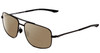 Profile View of Under Armour Impulse Designer Polarized Reading Sunglasses with Custom Cut Powered Amber Brown Lenses in Matte Black Unisex Square Full Rim Metal 59 mm