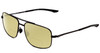 Profile View of Under Armour Impulse Designer Polarized Reading Sunglasses with Custom Cut Powered Sun Flower Yellow Lenses in Matte Black Unisex Square Full Rim Metal 59 mm