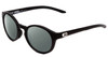 Profile View of Under Armour Infinity Designer Polarized Sunglasses with Custom Cut Smoke Grey Lenses in Matte Black Unisex Round Full Rim Acetate 52 mm