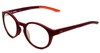 Profile View of Under Armour Infinity Designer Reading Eye Glasses in Burgundy Red Unisex Round Full Rim Acetate 52 mm