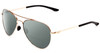 Profile View of Under Armour Instinct Designer Polarized Reading Sunglasses with Custom Cut Powered Smoke Grey Lenses in Rose Gold Unisex Aviator Full Rim Metal 57 mm