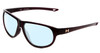 Profile View of Under Armour Intensity Designer Blue Light Blocking Eyeglasses in Red Crystal Ladies Oval Full Rim Acetate 59 mm