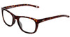 Profile View of Under Armour Raid Designer Progressive Lens Blue Light Blocking Eyeglasses in Havana Tortoise Brown Gold Unisex Classic Full Rim Acetate 55 mm with Blue Light Zone functionality illustration laid over the lens