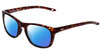 Profile View of Under Armour Raid Designer Polarized Sunglasses with Custom Cut Blue Mirror Lenses in Havana Tortoise Brown Gold Unisex Classic Full Rim Acetate 55 mm