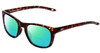 Profile View of Under Armour Raid Designer Polarized Reading Sunglasses with Custom Cut Powered Green Mirror Lenses in Havana Tortoise Brown Gold Unisex Classic Full Rim Acetate 55 mm