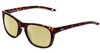 Profile View of Under Armour Raid Designer Polarized Reading Sunglasses with Custom Cut Powered Sun Flower Yellow Lenses in Havana Tortoise Brown Gold Unisex Classic Full Rim Acetate 55 mm