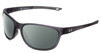 Profile View of Under Armour Undeniable Designer Polarized Sunglasses with Custom Cut Smoke Grey Lenses in Matte Crystal Grey Unisex Oval Full Rim Acetate 61 mm