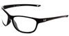 Profile View of Under Armour Undeniable Designer Reading Eye Glasses in Gloss Black Unisex Oval Full Rim Acetate 61 mm