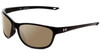 Profile View of Under Armour Undeniable Designer Polarized Sunglasses with Custom Cut Amber Brown Lenses in Gloss Black Unisex Oval Full Rim Acetate 61 mm