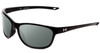 Profile View of Under Armour Undeniable Designer Polarized Sunglasses with Custom Cut Smoke Grey Lenses in Gloss Black Unisex Oval Full Rim Acetate 61 mm