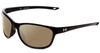 Profile View of Under Armour Undeniable Designer Polarized Reading Sunglasses with Custom Cut Powered Amber Brown Lenses in Gloss Black Unisex Oval Full Rim Acetate 61 mm