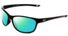 Profile View of Under Armour Undeniable Designer Polarized Reading Sunglasses with Custom Cut Powered Green Mirror Lenses in Gloss Black Unisex Oval Full Rim Acetate 61 mm