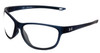 Profile View of Under Armour Undeniable Designer Blue Light Blocking Eyeglasses in Matte Steel Blue Crystal Unisex Oval Full Rim Acetate 61 mm
