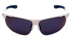 Front View of Under Armour Clutch Mens Semi-Rimless Designer Sunglasses White/Blue Mirror 71mm