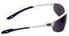 Side View of Under Armour Clutch Mens Semi-Rimless Designer Sunglasses White/Blue Mirror 71mm