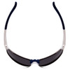 Top View of Under Armour Clutch Mens Semi-Rimless Designer Sunglasses White/Blue Mirror 71mm