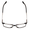 Top View of SPY Optics Clive Designer Bi-Focal Prescription Rx Eyeglasses in Black Horn Gun Metal Unisex Rectangle Full Rim Metal 53 mm