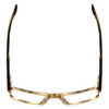 Top View of SPY Optics Duke Designer Bi-Focal Prescription Rx Eyeglasses in Matte Green Smoke Brown Marble Unisex Square Full Rim Acetate 54 mm