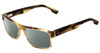 Profile View of SPY Optics Duke Designer Polarized Reading Sunglasses with Custom Cut Powered Smoke Grey Lenses in Matte Green Smoke Brown Marble Unisex Square Full Rim Acetate 54 mm
