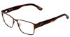 Profile View of SPY Optic Jett Square Metal Designer Reading Glasses in Mahogany Red Mojave 54mm