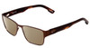 Profile View of SPY Optics Jett Designer Polarized Sunglasses with Custom Cut Amber Brown Lenses in Mahogany Red Mojave Unisex Square Full Rim Metal 54 mm