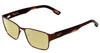 Profile View of SPY Optics Jett Designer Polarized Reading Sunglasses with Custom Cut Powered Sun Flower Yellow Lenses in Mahogany Red Mojave Unisex Square Full Rim Metal 54 mm