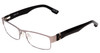 Profile View of SPY Optic Trenton Rectangle Designer Reading Glasses Gun Metal Silver Black 55mm