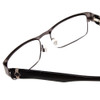 Close Up View of SPY Optics Trenton Designer Progressive Lens Prescription Rx Eyeglasses in Gun Metal Silver Black Unisex Rectangle Full Rim Metal 55 mm
