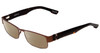 Profile View of SPY Optics Trenton Designer Polarized Reading Sunglasses with Custom Cut Powered Amber Brown Lenses in Chestnut Brown Dark Tortoise Unisex Rectangle Full Rim Metal 55 mm