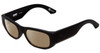 Profile View of SPY Optics Genre Designer Polarized Reading Sunglasses with Custom Cut Powered Amber Brown Lenses in Matte Black Unisex Oval Full Rim Acetate 54 mm