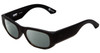 Profile View of SPY Optics Genre Designer Polarized Reading Sunglasses with Custom Cut Powered Smoke Grey Lenses in Matte Black Unisex Oval Full Rim Acetate 54 mm