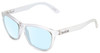 Profile View of Bolle 473 Designer Blue Light Blocking Eyeglasses in Matte Crystal Clear Unisex Cateye Full Rim Acetate 57 mm