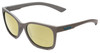 Profile View of Bolle Ada Designer Polarized Reading Sunglasses with Custom Cut Powered Sun Flower Yellow Lenses in Cool Matte Grey Unisex Classic Full Rim Acetate 44 mm