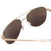 Close Up View of Bolle Evel Aviator Full Rim Designer Sunglasses Sand Brown/Ice Blue Mirror 60 mm