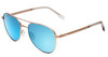 Profile View of Bolle Evel Aviator Full Rim Designer Sunglasses Sand Brown/Ice Blue Mirror 60 mm