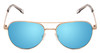 Front View of Bolle Evel Aviator Full Rim Designer Sunglasses Sand Brown/Ice Blue Mirror 60 mm
