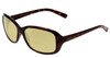 Profile View of Bolle Molly Designer Polarized Reading Sunglasses with Custom Cut Powered Sun Flower Yellow Lenses in Dark Gloss Tortoise Havana Brown Gold Ladies Cateye Full Rim Acetate 58 mm