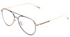 Profile View of John Varvatos V535 Designer Progressive Lens Prescription Rx Eyeglasses in Black Gold Unisex Aviator Full Rim Metal 61 mm